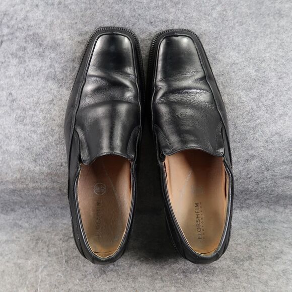 Florsheim Shoes Mens 8.5 Loafer Slip On Classic Black Leather Square Toe Comfort main image 11